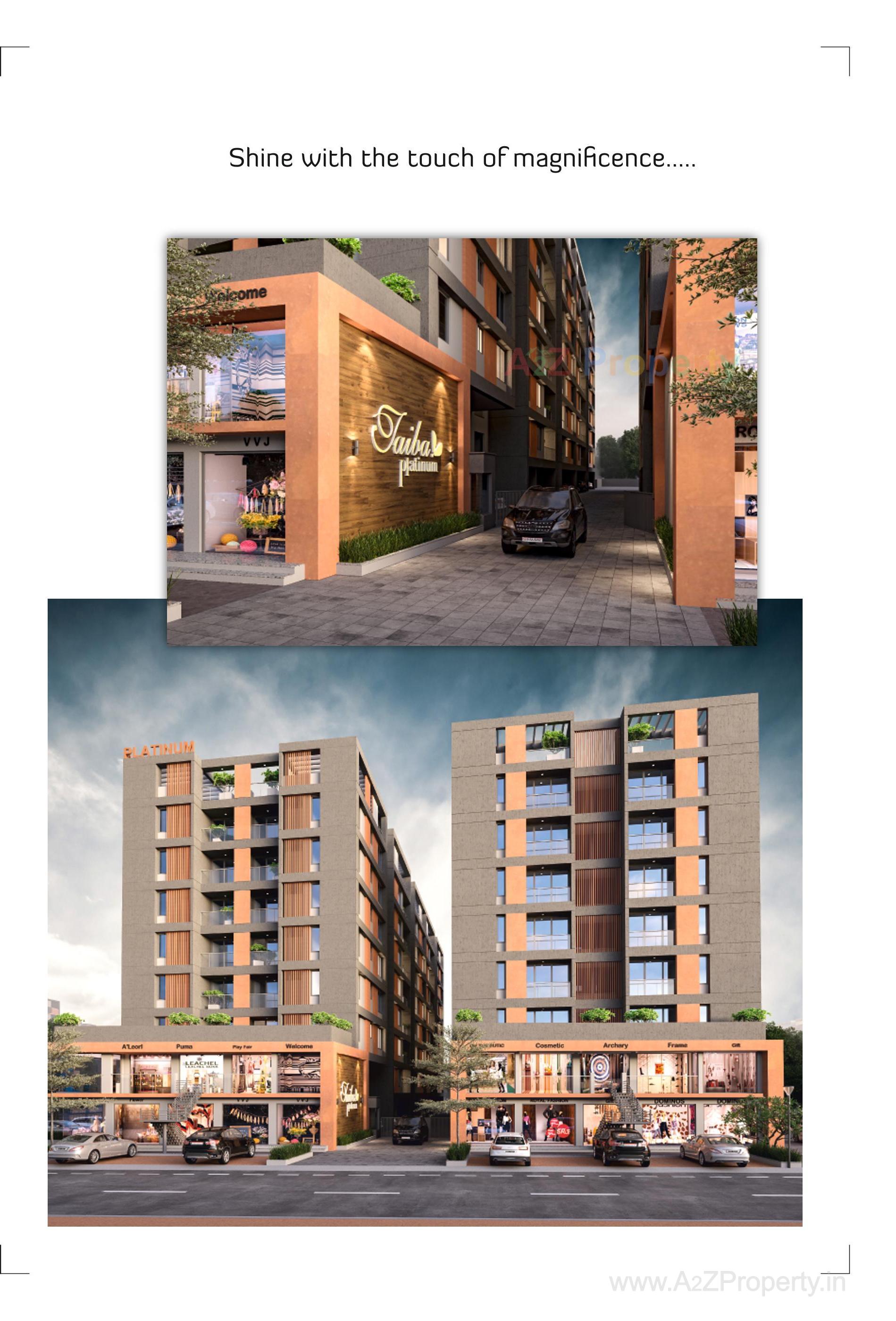 3D Elevation of real estate project Taiba Platinum located at Tandalja, Vadodara, Gujarat