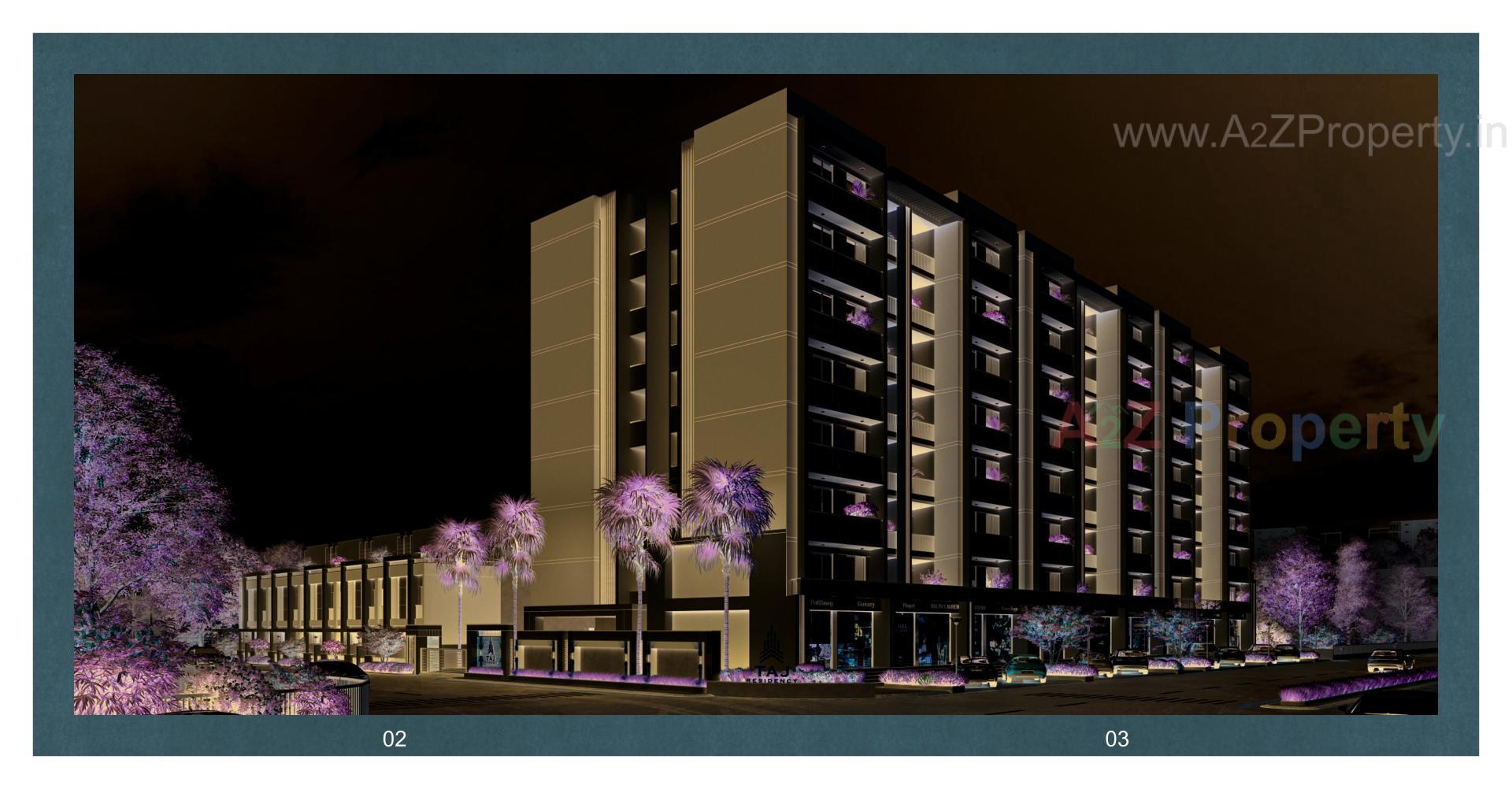 3D Elevation of real estate project Taj Residency located at Tandalja, Vadodara, Gujarat
