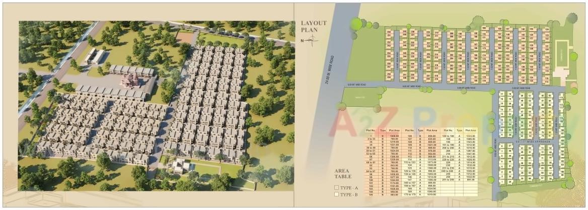 Layout of real estate project Taksh Divine located at Ankhol, Vadodara, Gujarat