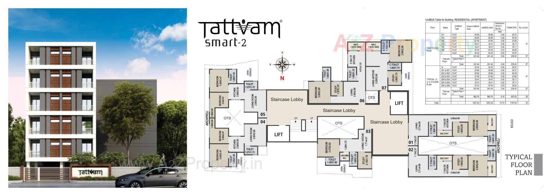 Layout of real estate project Tattvam Smart located at Vadodara, Vadodara, Gujarat