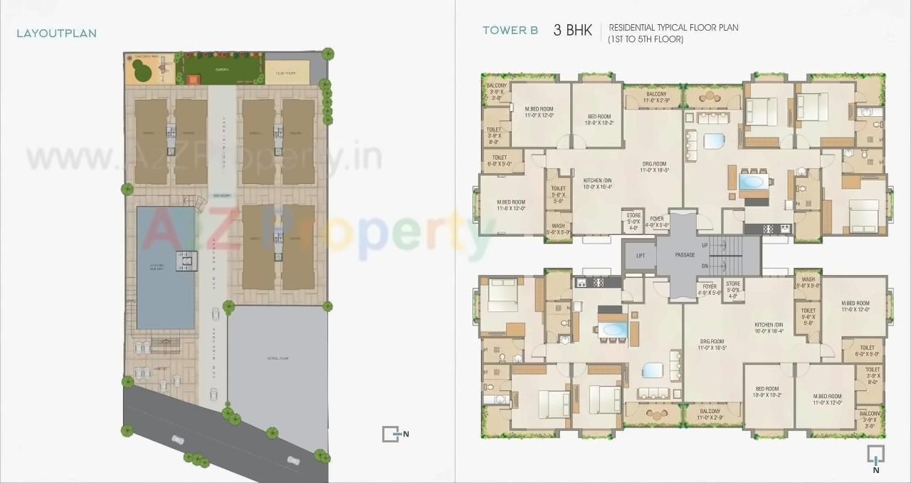 Layout of real estate project The Atlantic (tower C   D) located at Tarsali, Vadodara, Gujarat