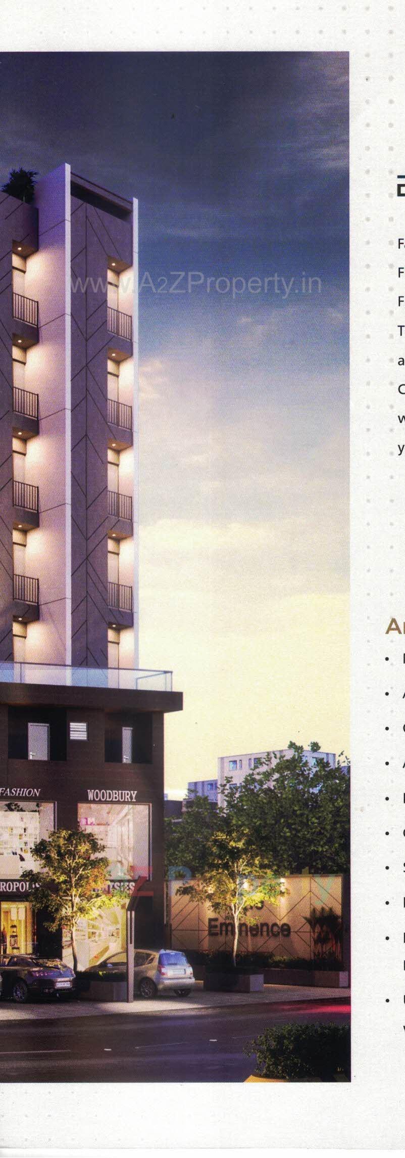 3D Elevation of real estate project The Eminence located at Tarsali, Vadodara, Gujarat