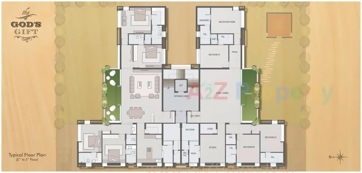 Layout of real estate project The God's Gift Premium Apartments located at Jetalpur, Vadodara, Gujarat