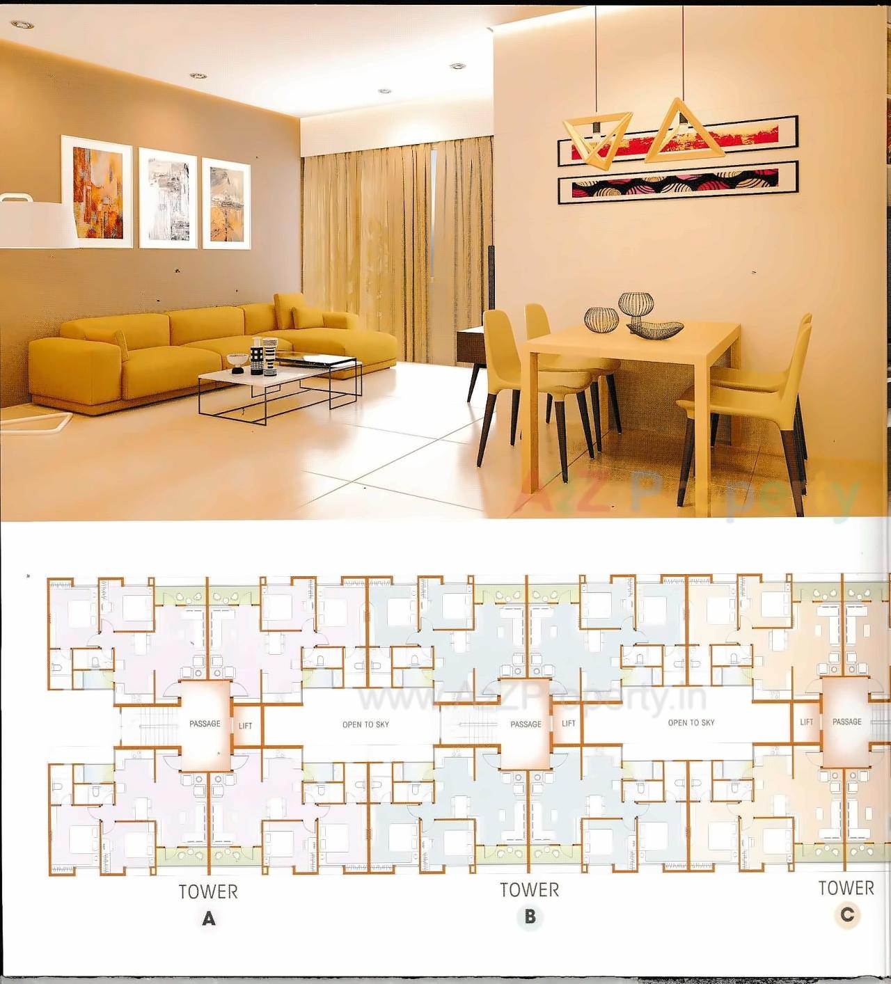 Layout of real estate project The Oakland located at Amodar, Vadodara, Gujarat