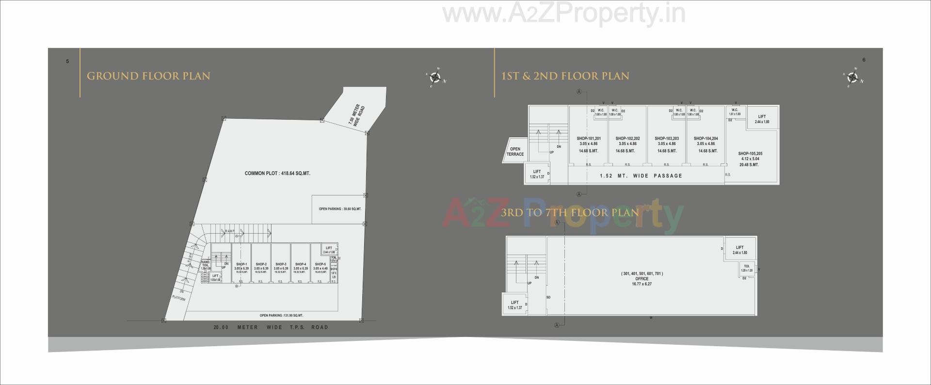 Layout of real estate project The Prime Business Hub located at Vadodara, Vadodara, Gujarat