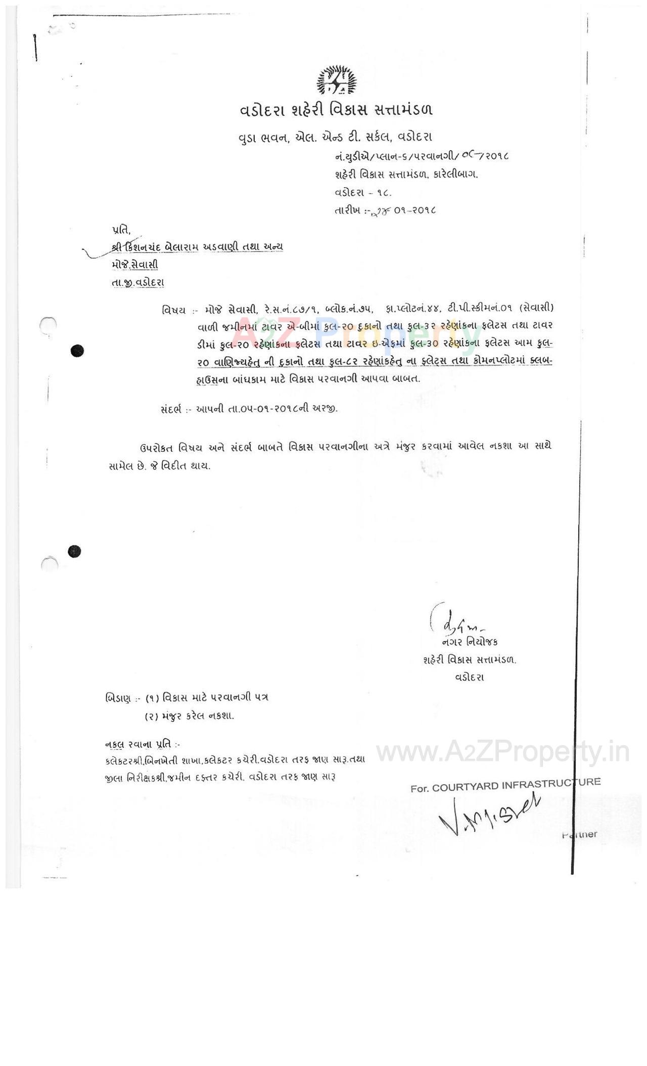  of real estate project The Residence located at Sevasi, Vadodara, Gujarat