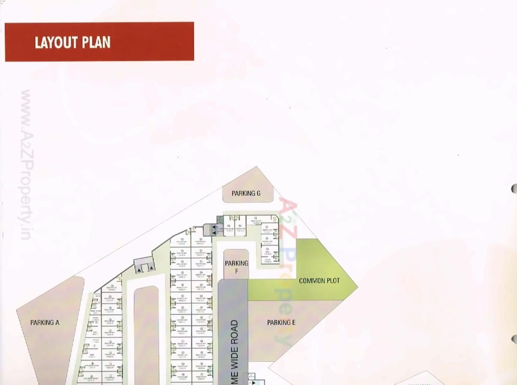 Layout of real estate project The Rise Plaza located at Tarsali, Vadodara, Gujarat