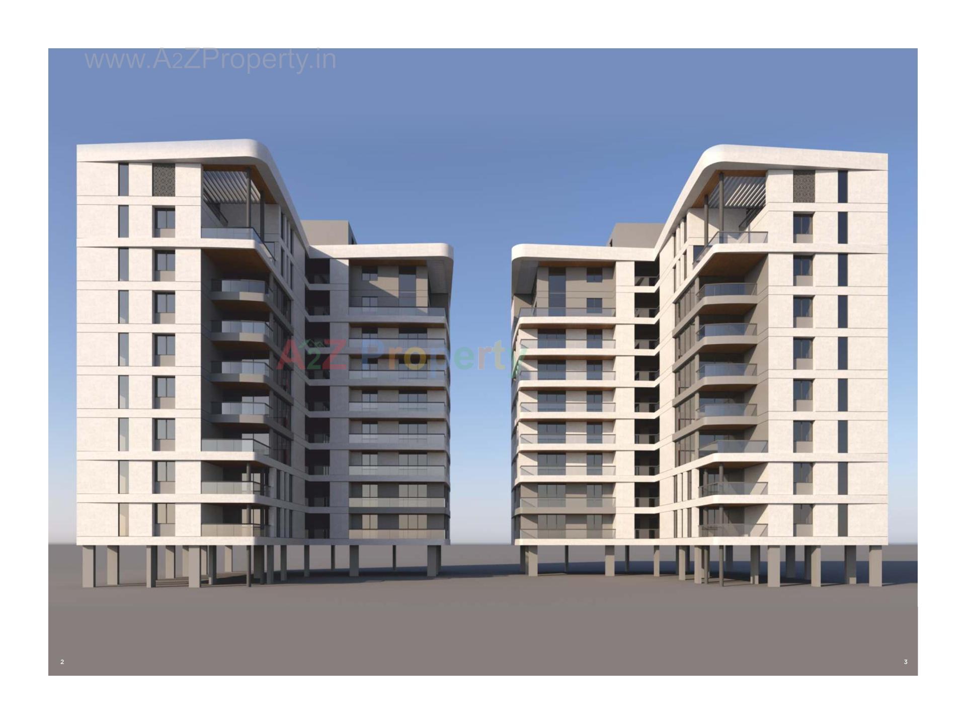 3D Elevation of real estate project The Vista Residential located at Kasba, Vadodara, Gujarat