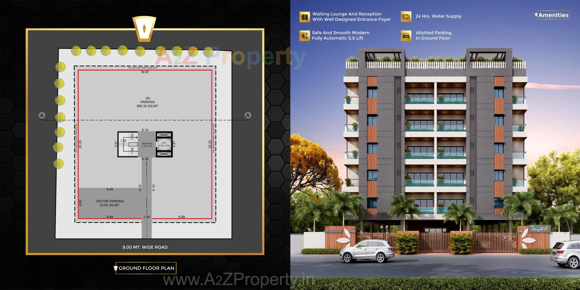 Layout of real estate project Thez located at Gotri, Vadodara, Gujarat