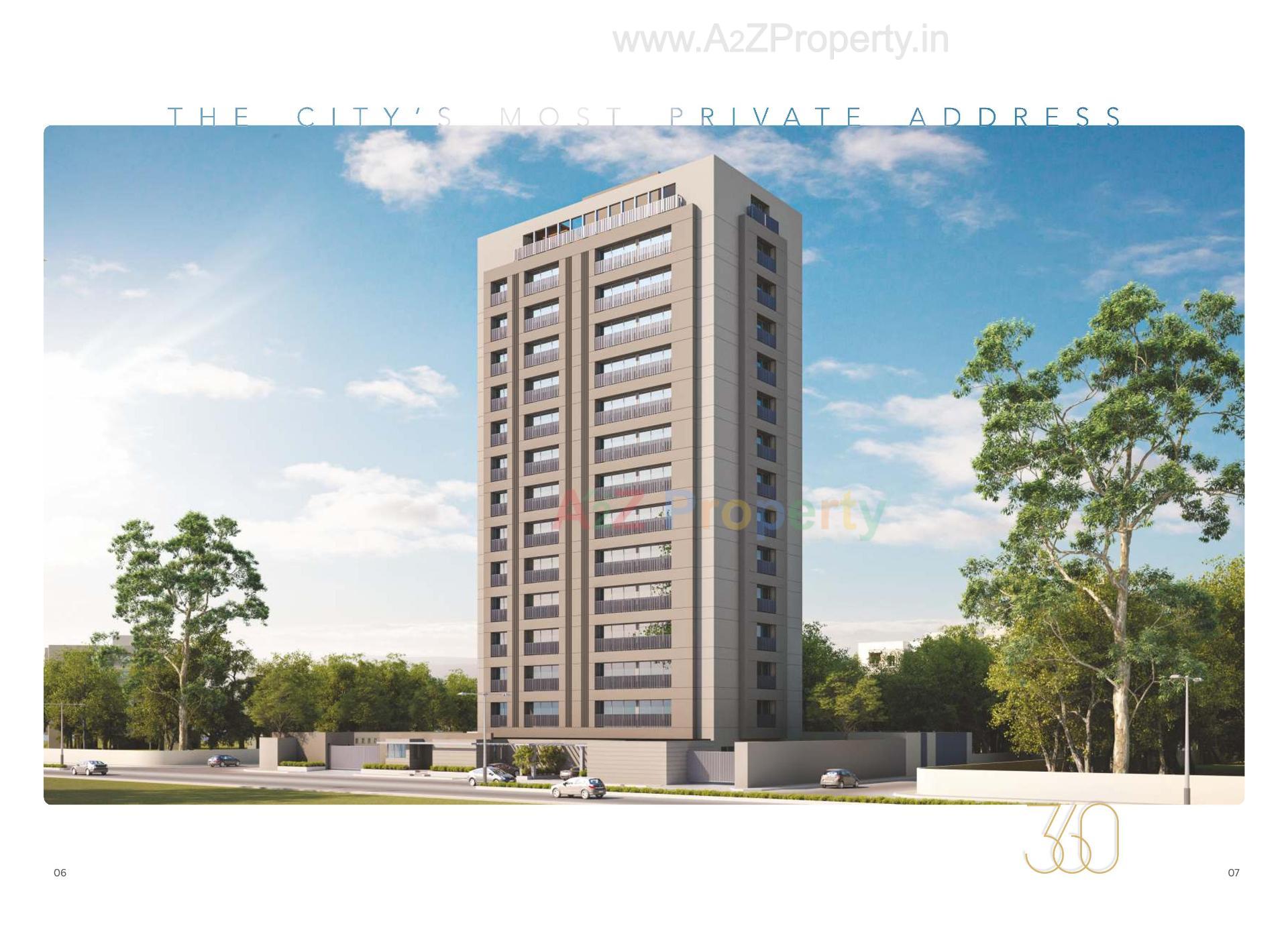 3D Elevation of real estate project Three60 located at Gotri, Vadodara, Gujarat
