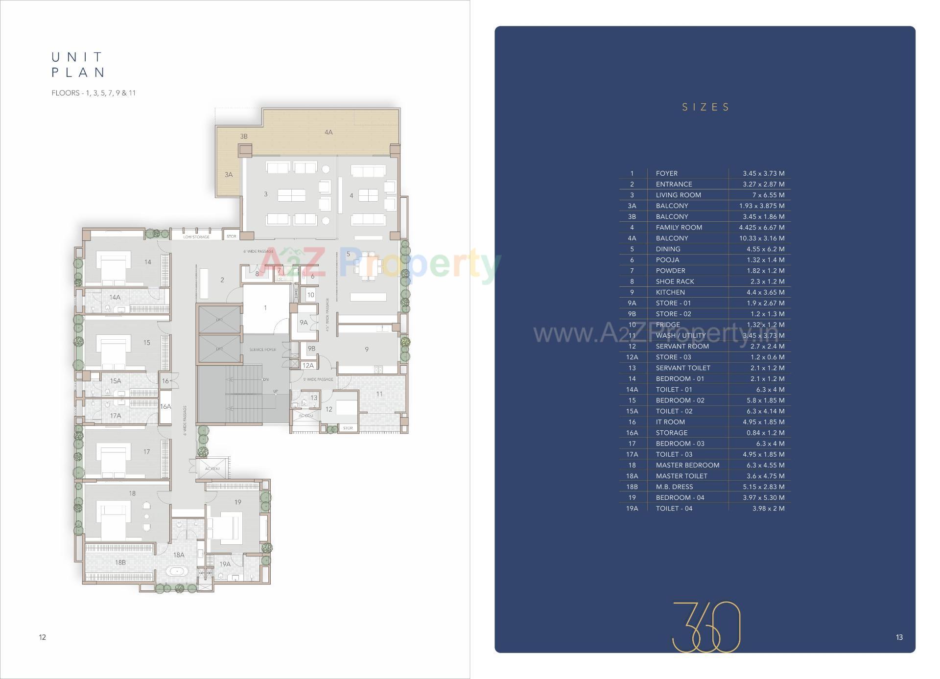 Layout of real estate project Three60 located at Gotri, Vadodara, Gujarat