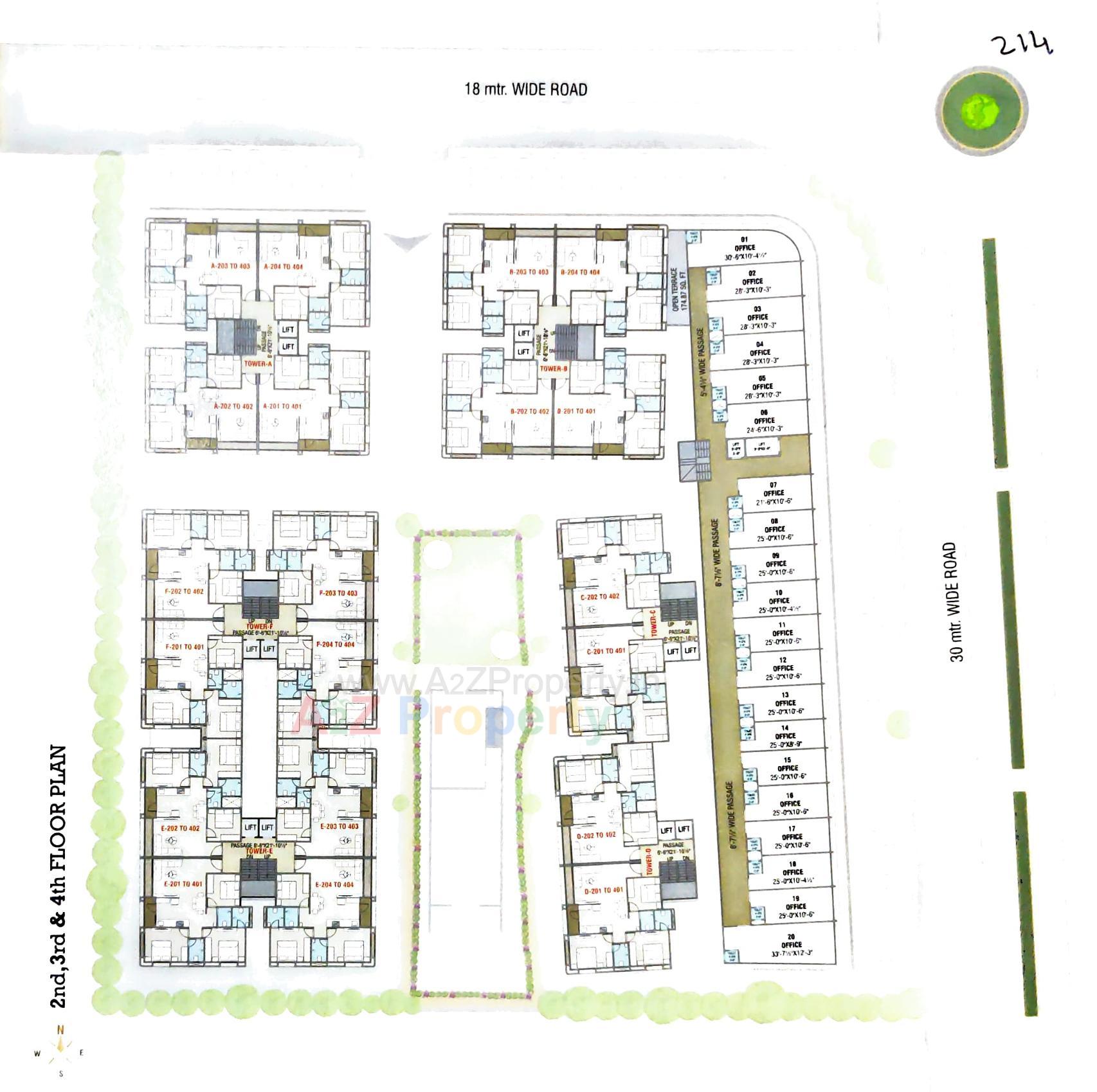 Layout of real estate project Times Square located at Tandalja, Vadodara, Gujarat