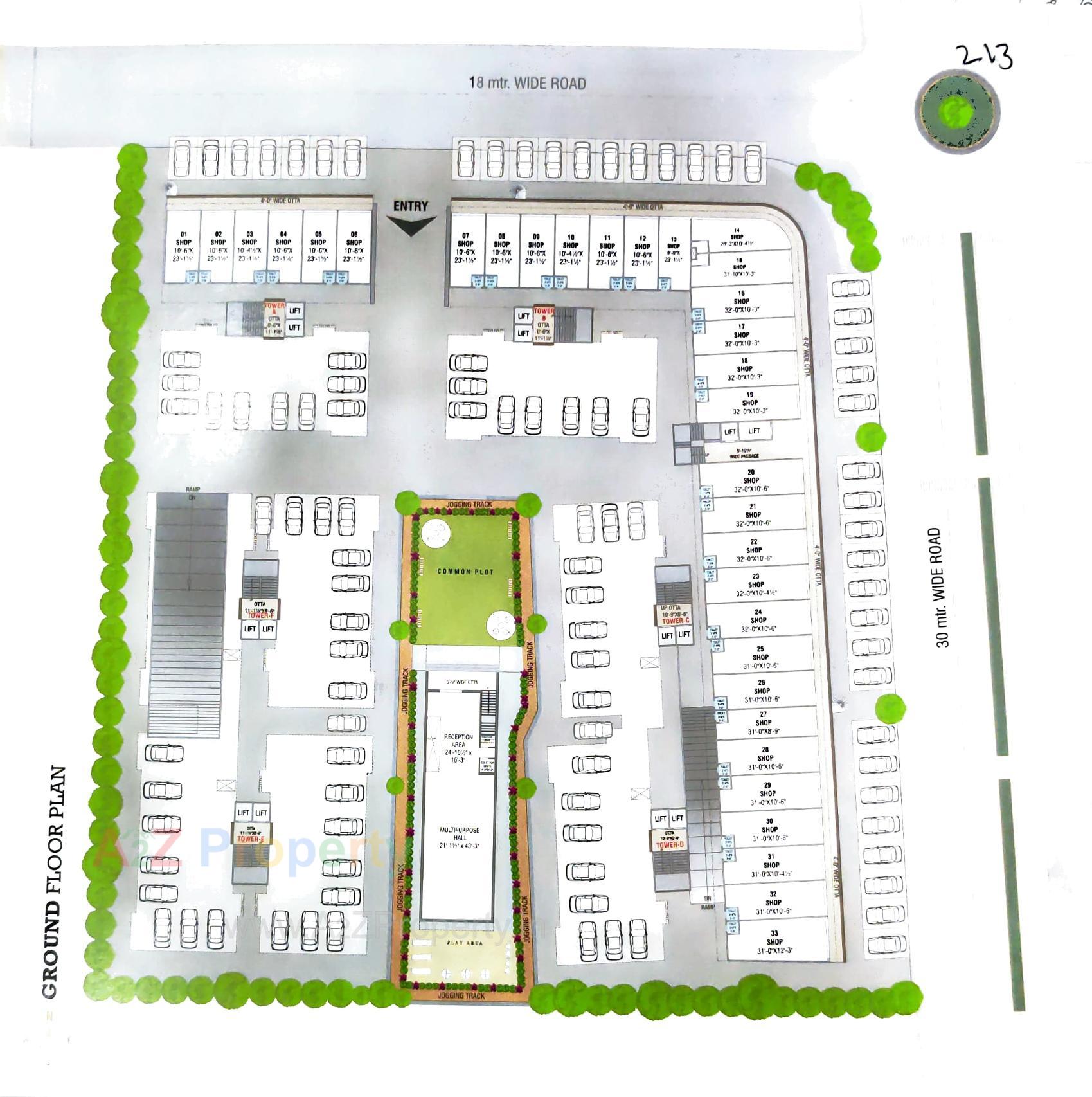 Layout of real estate project Times Square located at Tandalja, Vadodara, Gujarat
