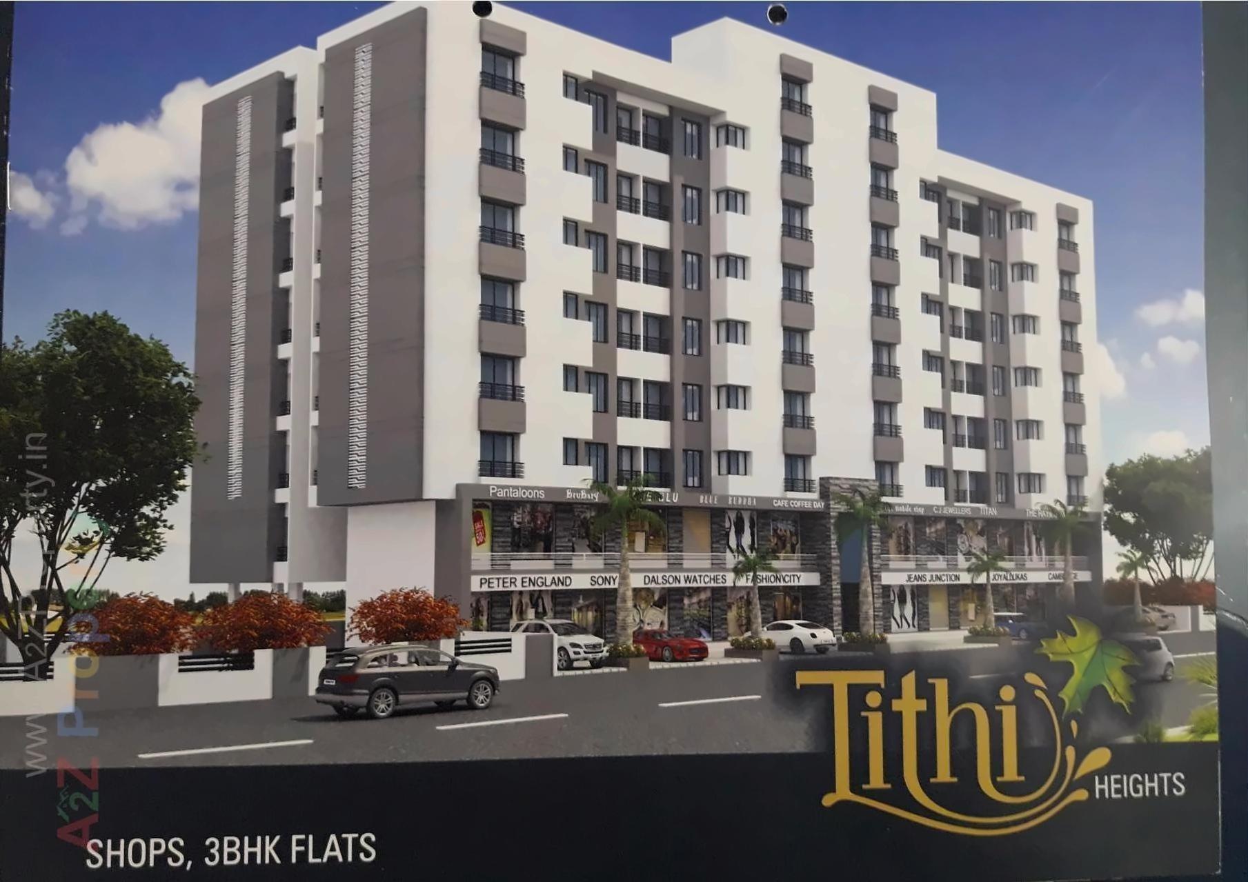 3D Elevation of real estate project Tithi Heights located at Gotri, Vadodara, Gujarat