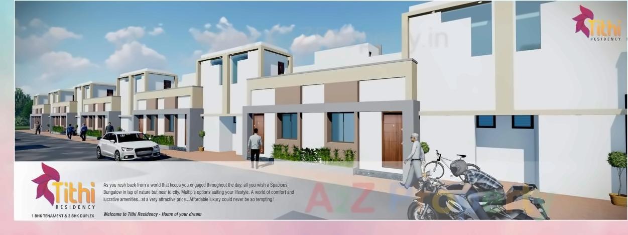3D Elevation of real estate project Tithi Residency located at Nimetha, Vadodara, Gujarat