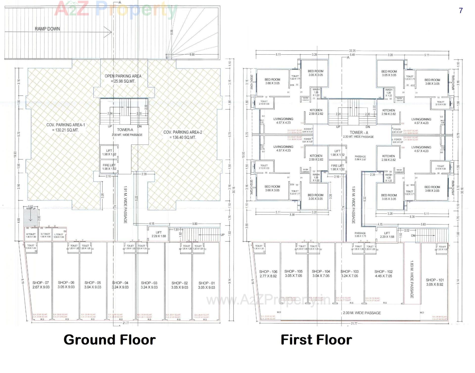 Layout of real estate project Trinetra Skydeck located at Vadodara, Vadodara, Gujarat
