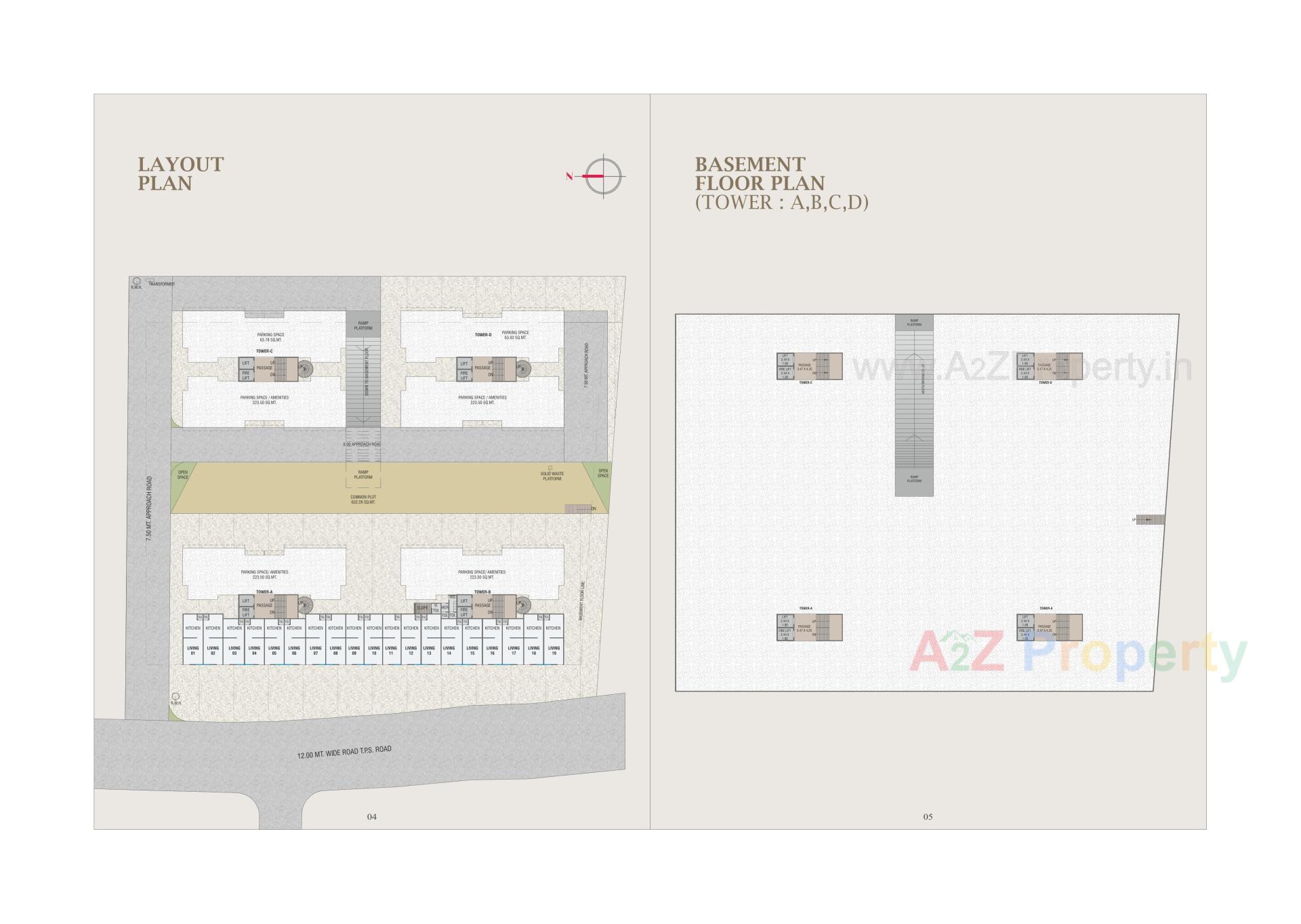 Layout of real estate project Trinity By Courtyard located at Gotri, Vadodara, Gujarat