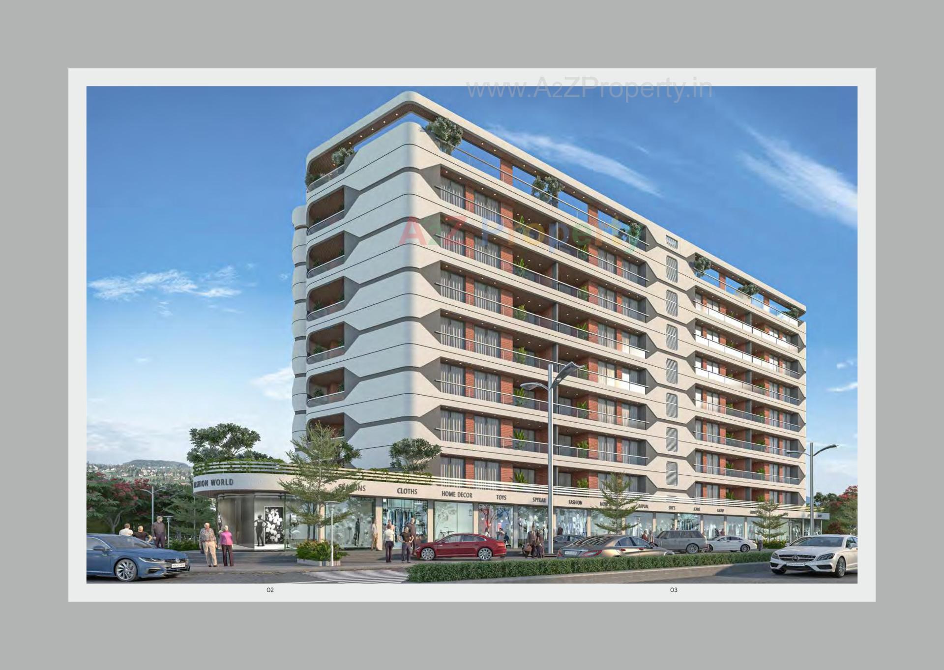 3D Elevation of real estate project Trinity Heights located at Talsat, Vadodara, Gujarat