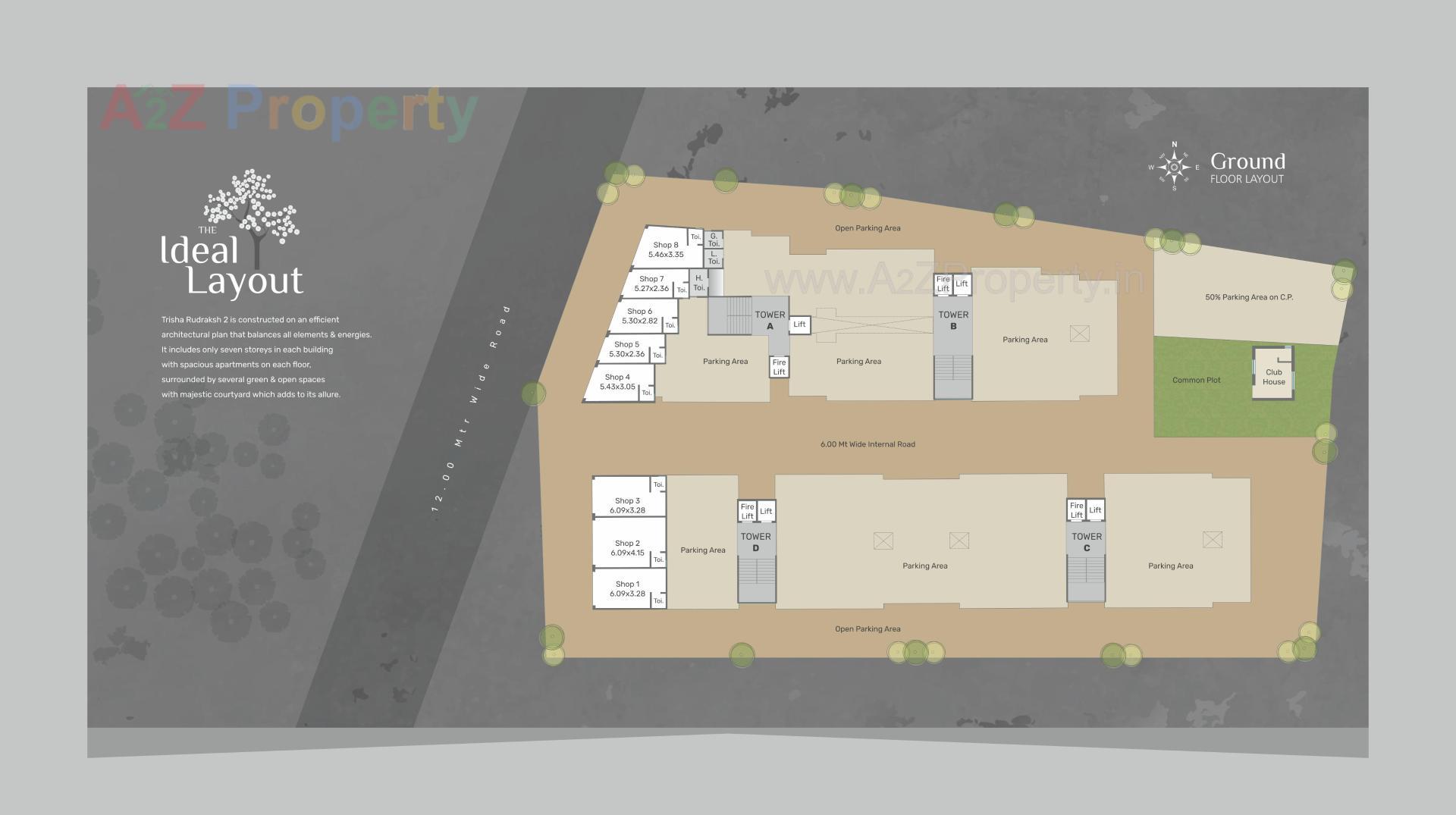 Layout of real estate project Trisha Rudraksh located at Danteshwar, Vadodara, Gujarat