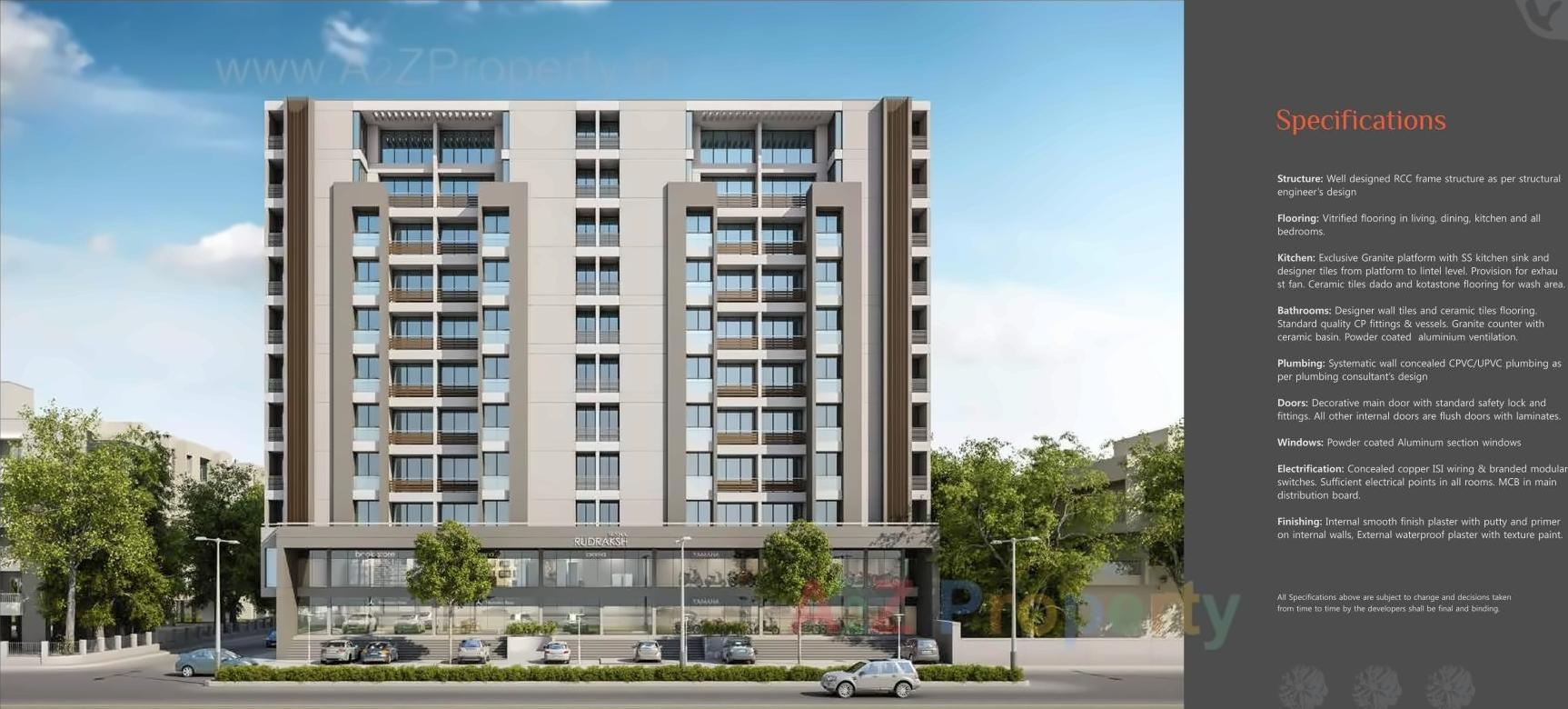 3D Elevation of real estate project Trisha Rudraksh located at Kasba, Vadodara, Gujarat