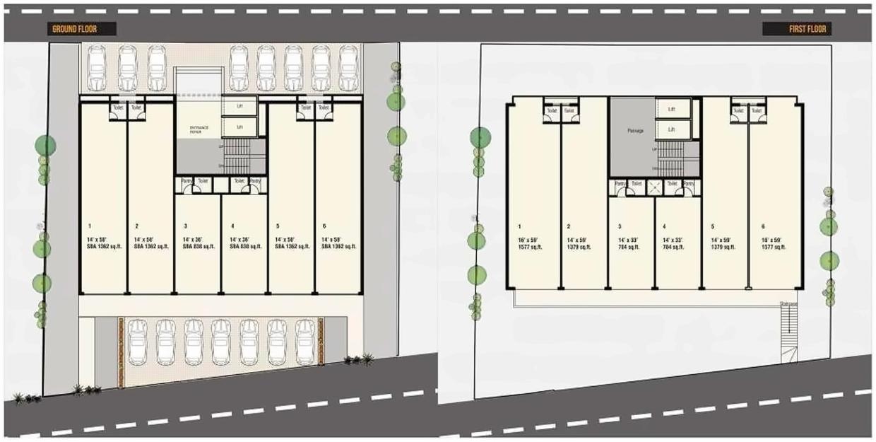 Layout of real estate project Trisha Square located at Kasba, Vadodara, Gujarat