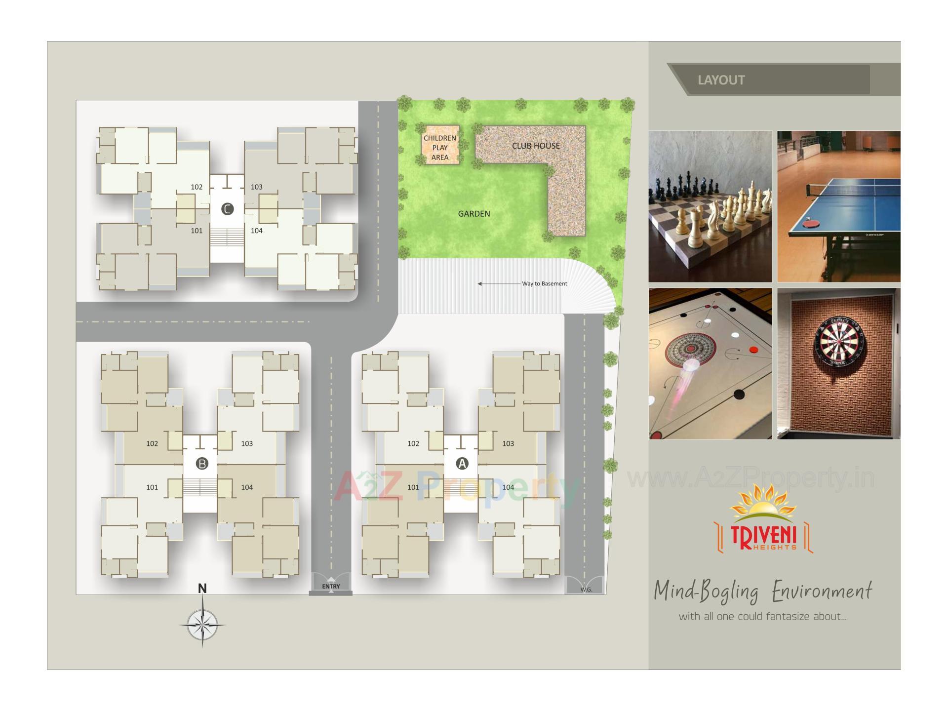 Layout of real estate project Triveni Heights located at Gorwa, Vadodara, Gujarat