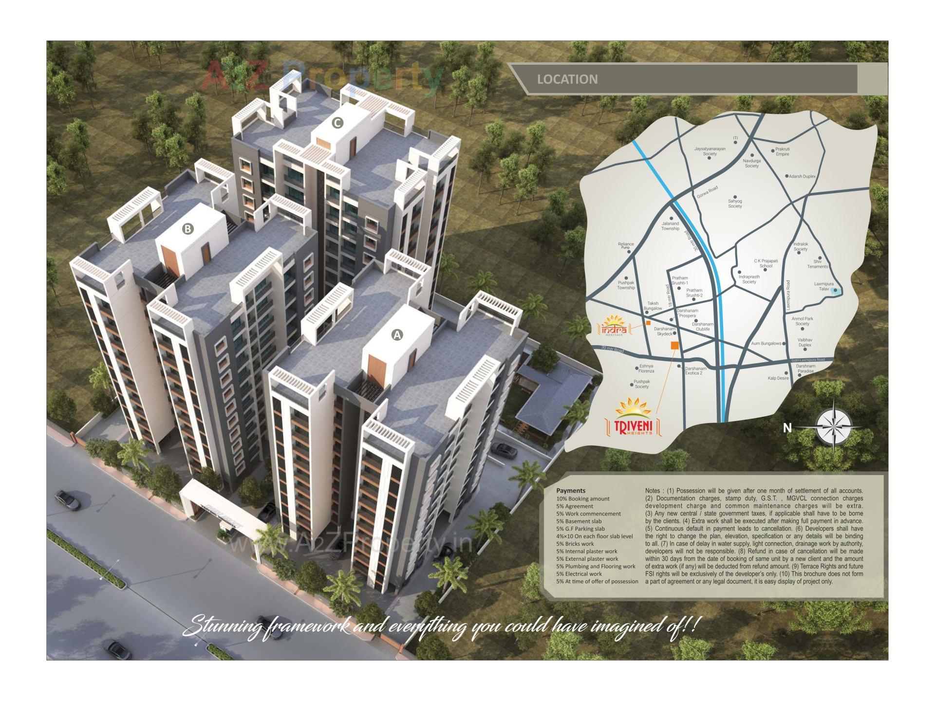 3D Elevation of real estate project Triveni Heights located at Gorwa, Vadodara, Gujarat