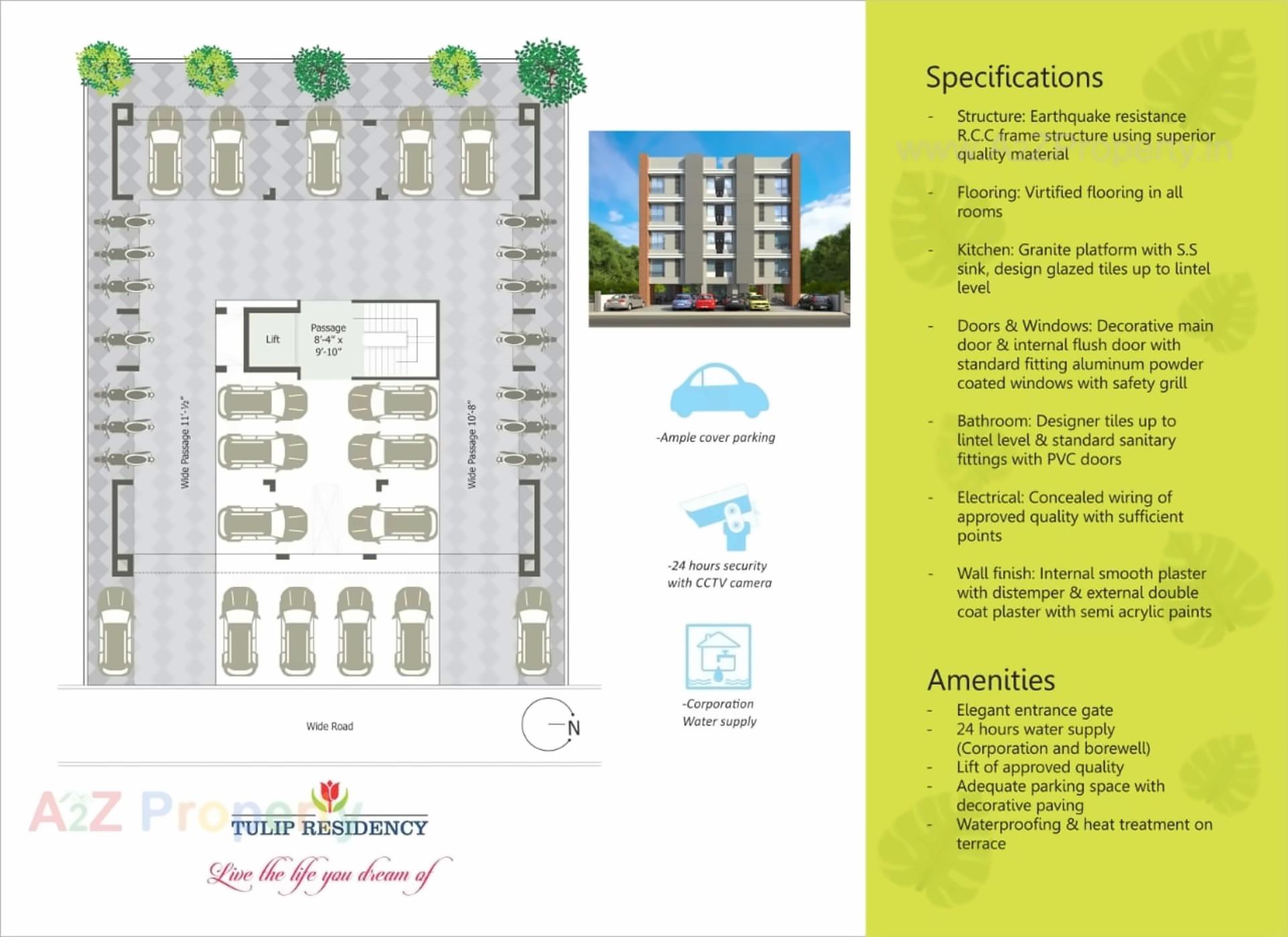 Layout of real estate project Tulip Residency located at Vadodara, Vadodara, Gujarat