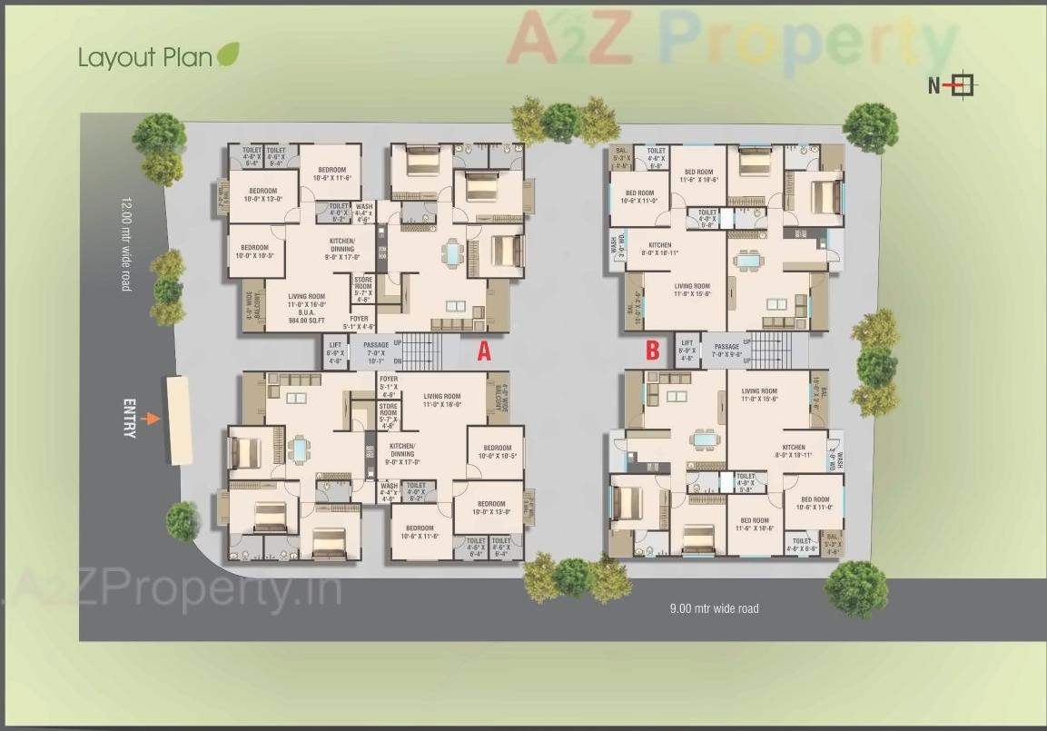 Layout of real estate project Tulsi Shyam located at Vasna, Vadodara, Gujarat