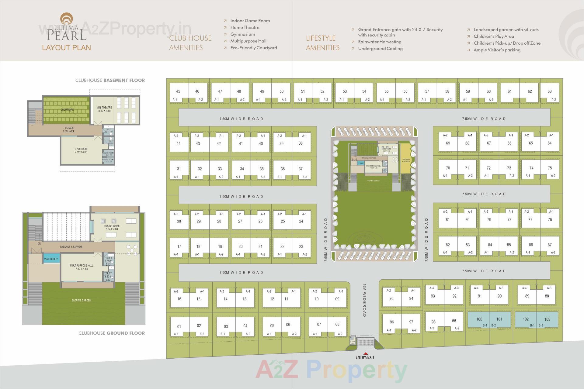 Layout of real estate project Ultima Pearl located at Ankhol, Vadodara, Gujarat