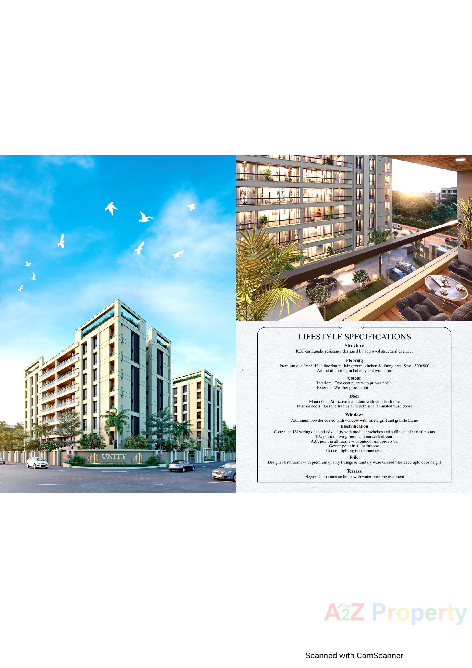 3D Elevation of real estate project Unity Lifestyle located at Vadsar, Vadodara, Gujarat