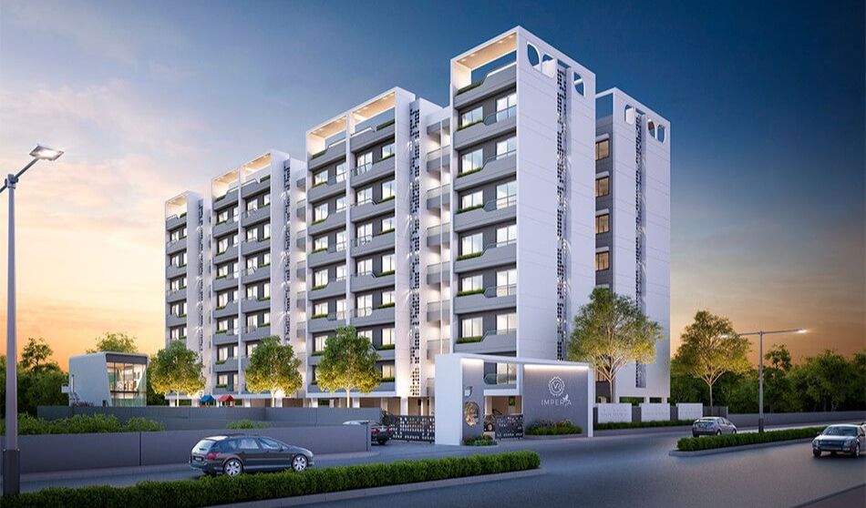Night View of real estate project V R Imperia located at Bapod, Vadodara, Gujarat