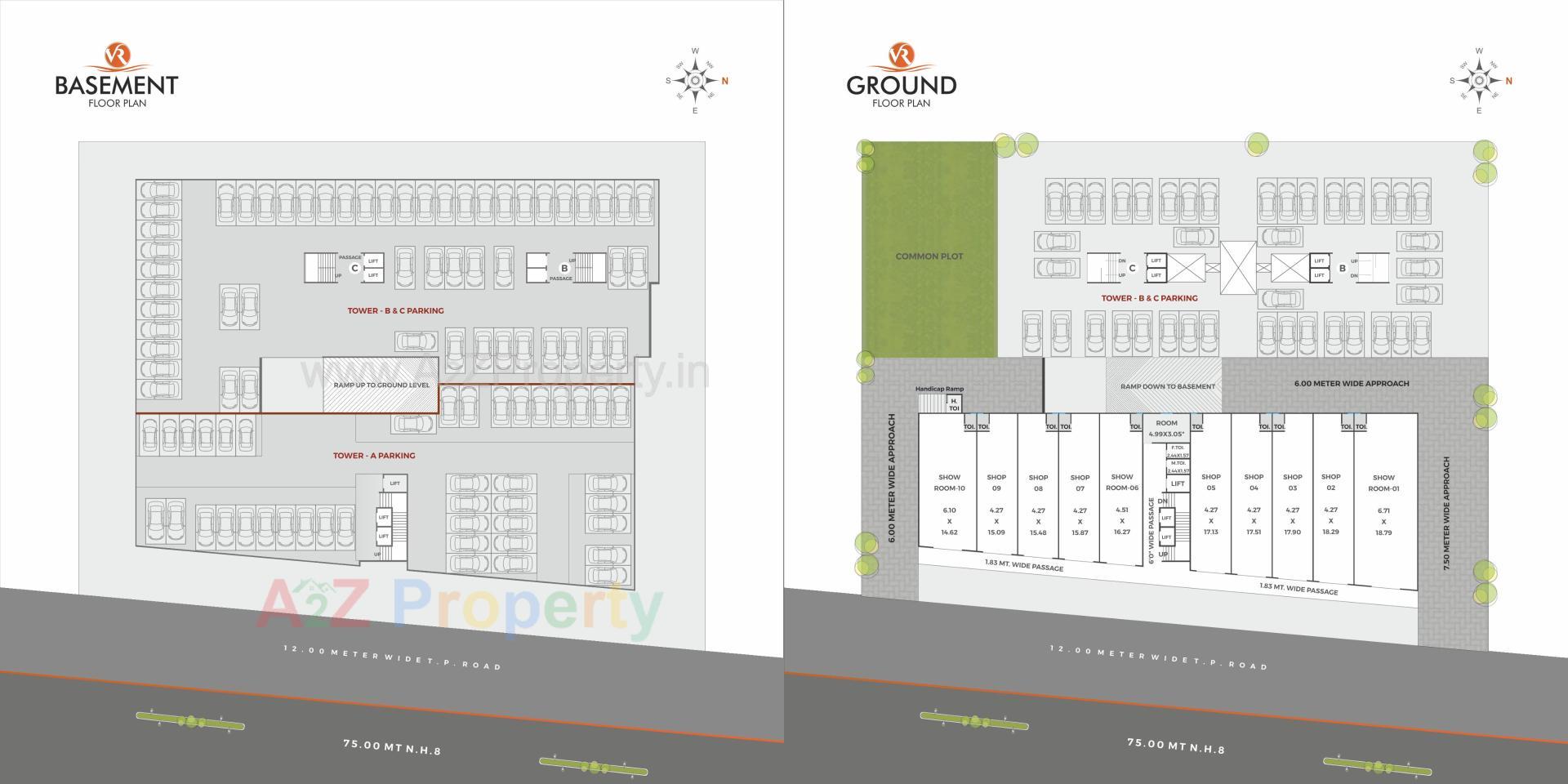 Layout of real estate project V R Landmark located at Bapod, Vadodara, Gujarat