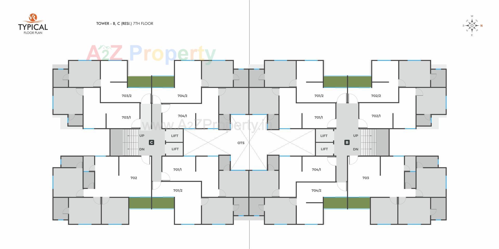 Layout of real estate project V R Landmark located at Bapod, Vadodara, Gujarat