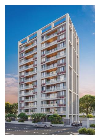 Elevation of real estate project Vakratund located at Kalali, Vadodara, Gujarat