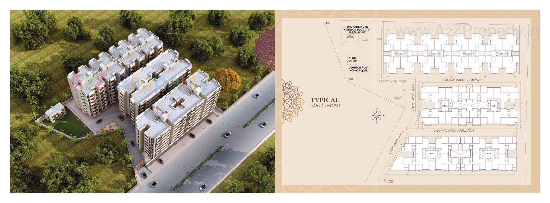 Layout of real estate project Vallabh Aangan located at Bapod, Vadodara, Gujarat