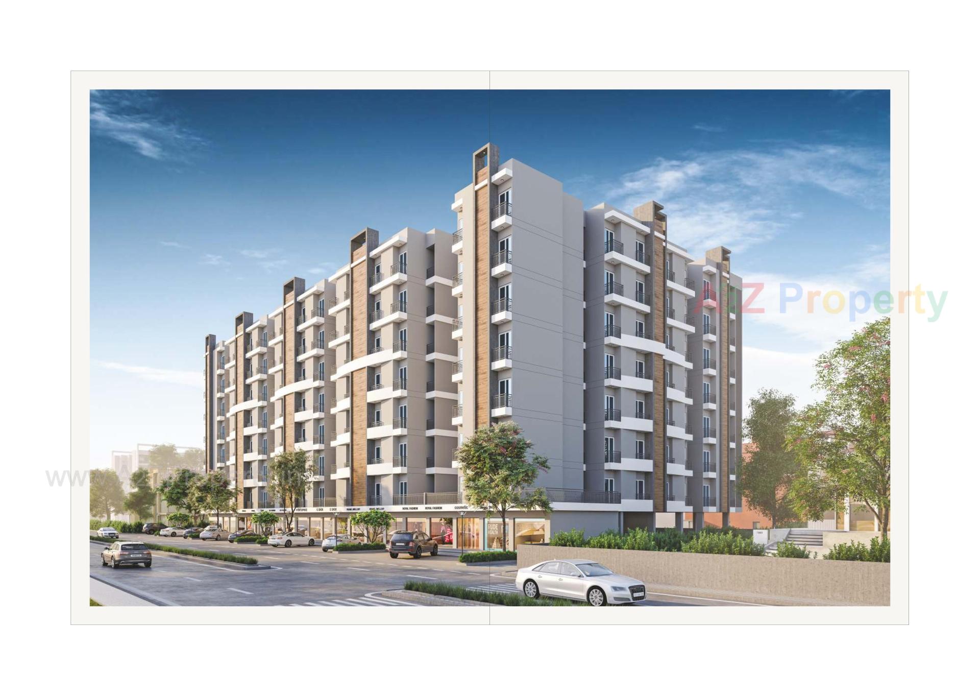3D Elevation of real estate project Vallabh Heights located at Tarsali, Vadodara, Gujarat