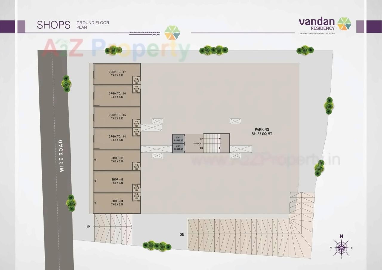 Layout of real estate project Vandan Residency located at Jambuva, Vadodara, Gujarat