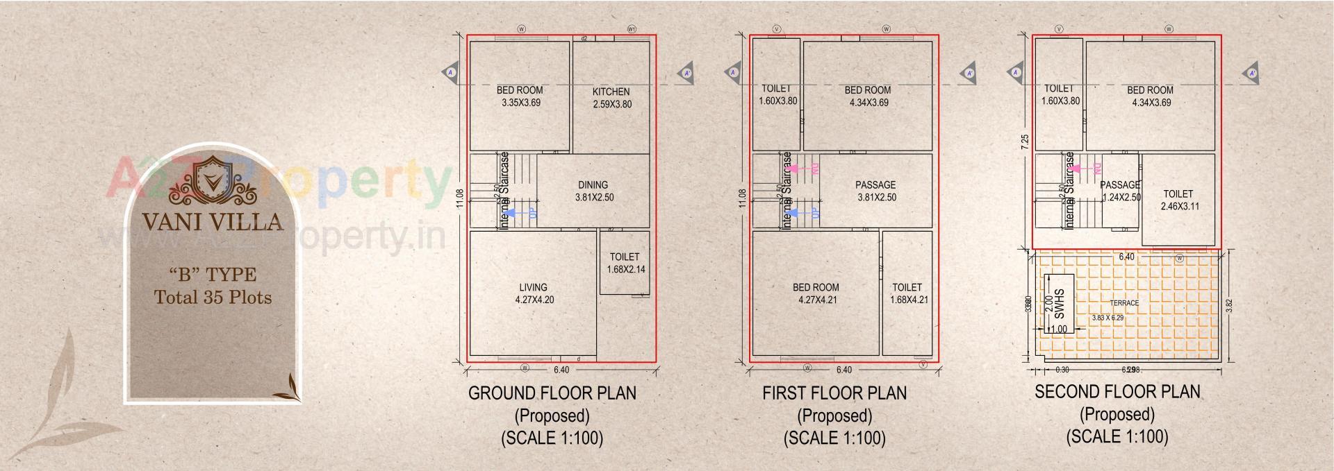 Layout of real estate project Vani Villa located at Bil, Vadodara, Gujarat