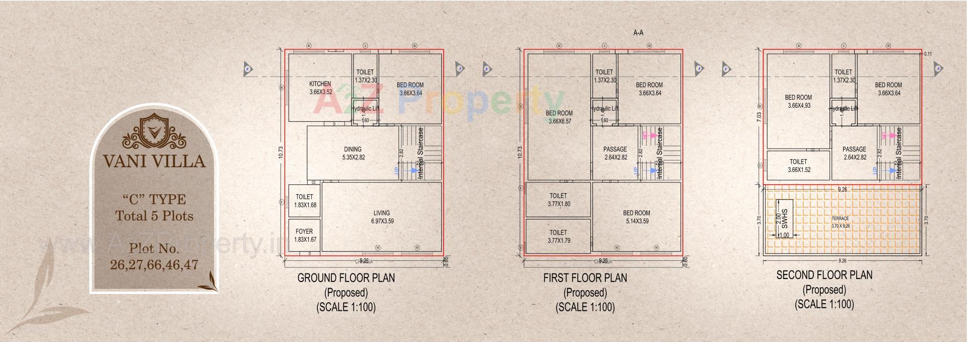 Layout of real estate project Vani Villa located at Bil, Vadodara, Gujarat
