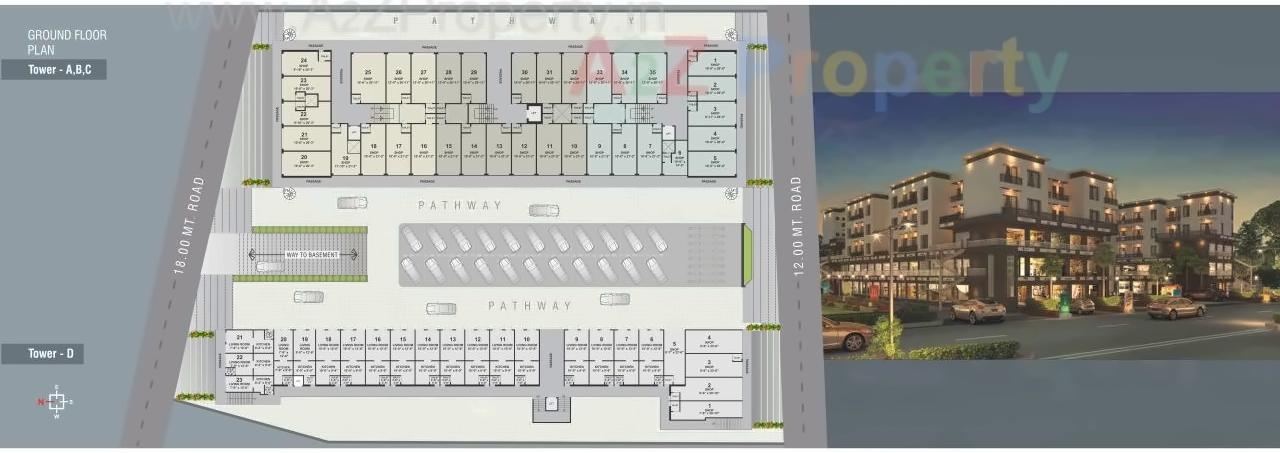Layout of real estate project Vardhaman Enclave located at Atladara, Vadodara, Gujarat