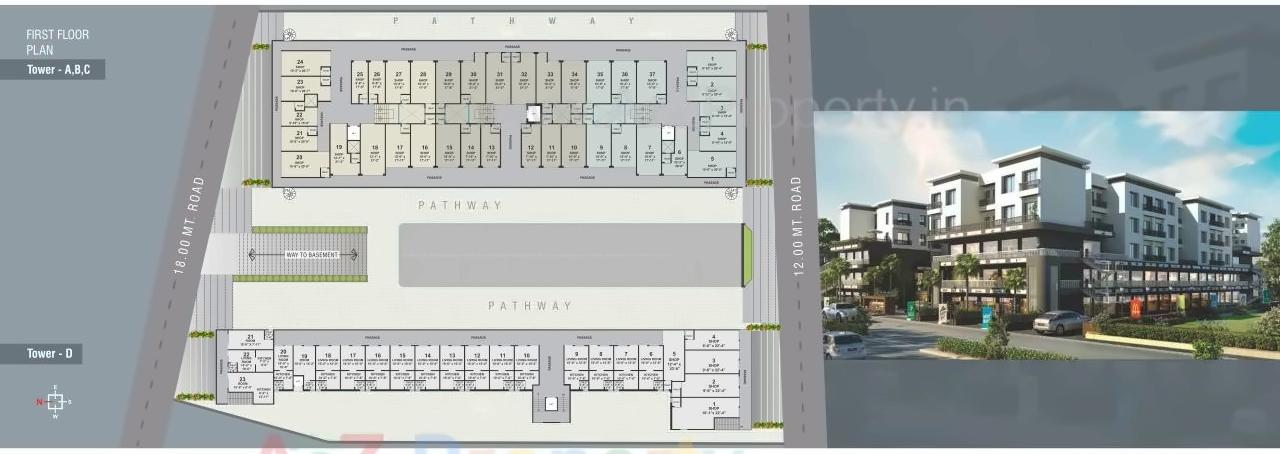 Layout of real estate project Vardhaman Enclave located at Atladara, Vadodara, Gujarat