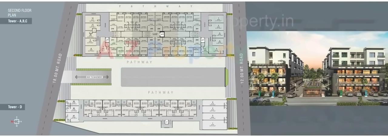 Layout of real estate project Vardhaman Enclave located at Atladara, Vadodara, Gujarat