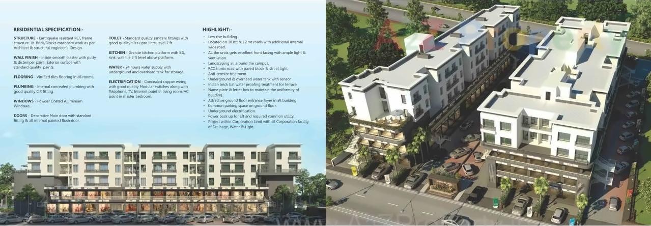 3D Elevation of real estate project Vardhaman Enclave located at Atladara, Vadodara, Gujarat