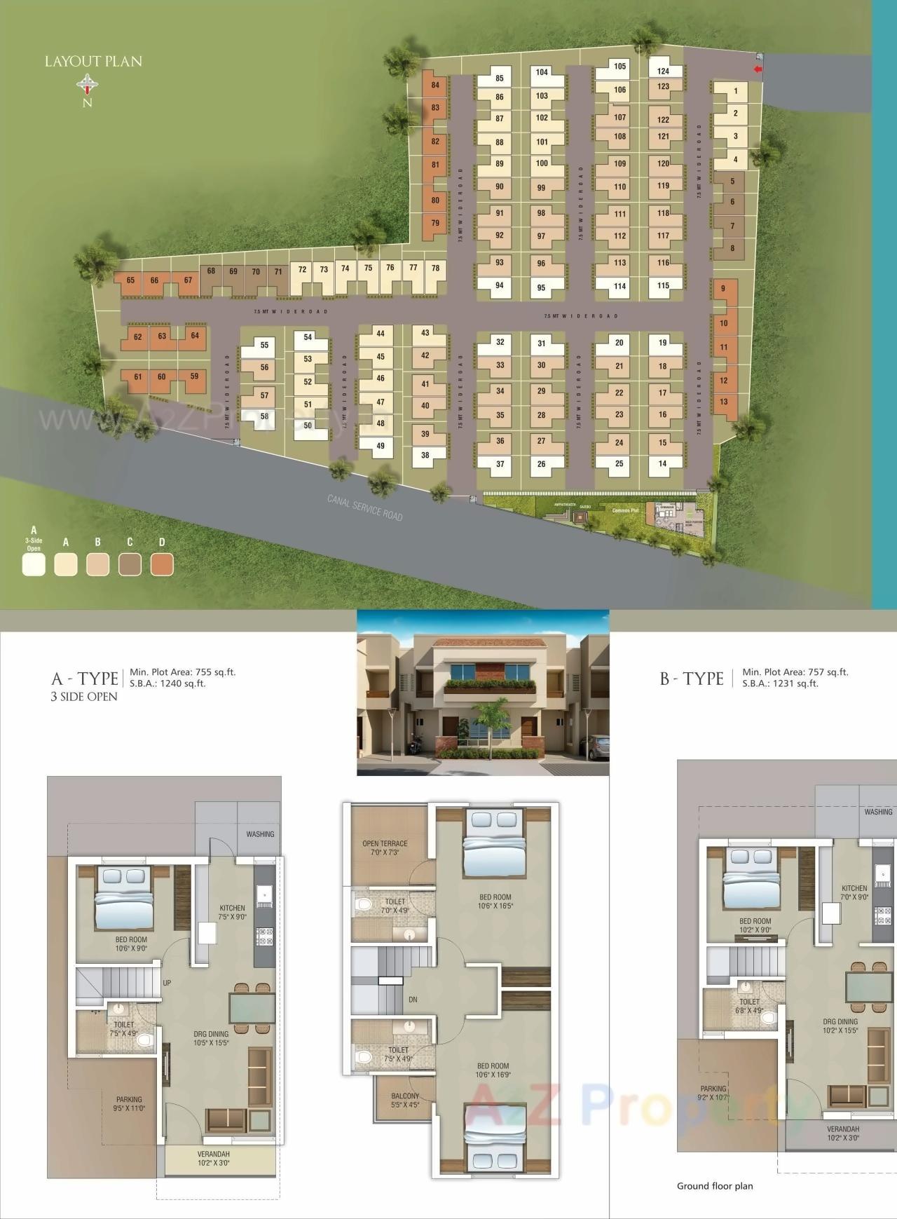 Layout of real estate project Vatsalya Kunj located at Bill, Vadodara, Gujarat