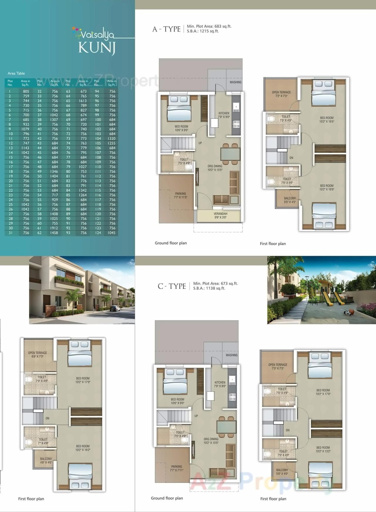 Layout of real estate project Vatsalya Kunj located at Bill, Vadodara, Gujarat