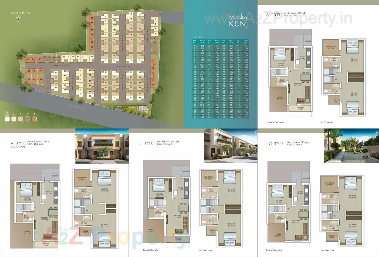Layout of real estate project Vatsalya Kunj located at Bill, Vadodara, Gujarat