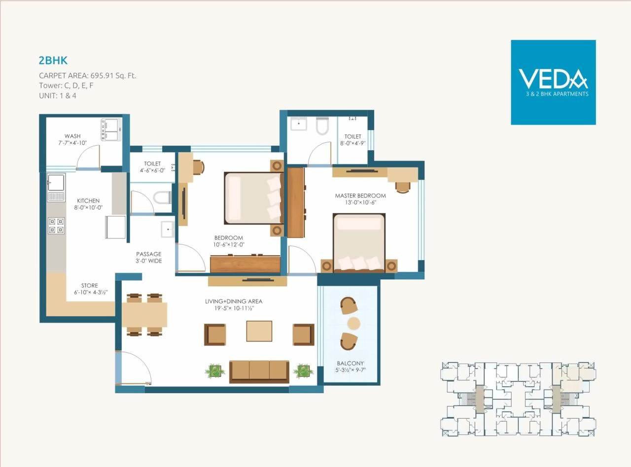 Layout of real estate project Veda located at Vadodara, Vadodara, Gujarat