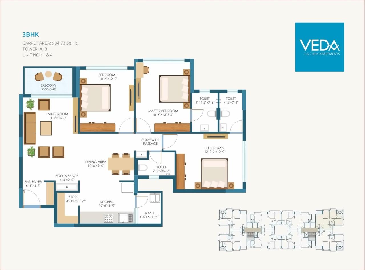 Layout of real estate project Veda located at Vadodara, Vadodara, Gujarat