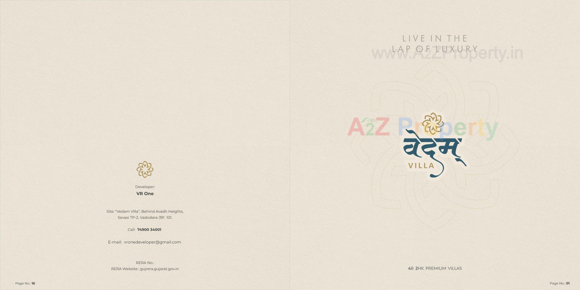  of real estate project Vedam Villa located at Sevasi, Vadodara, Gujarat